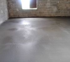 Vue apr&egrave;s coulage de la chape