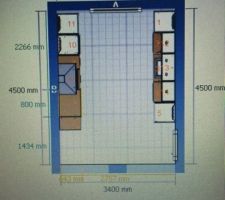 Plan de cuisine au sol