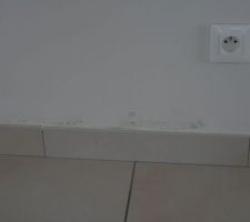 Humidité bas de cloison en carreau de plâtre hydrofuge - Côté salon