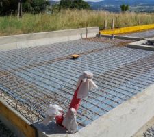 Ferraillage, et préparation pour le coulage des dalles ( terrasse + garage + maison)