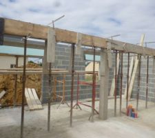 Pilier central et coffre de moulage poutre porteuse