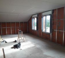 Ossature métallique murs + Placo plafond_Etage