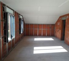Plaque BA13 plafond + rails des murs_Etage