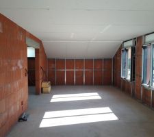 Plaque BA13 plafond + rails des murs_Etage