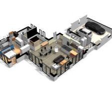 Vu 3D avec décoration