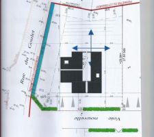 Plan de l'implantation de la maison sur le terrain