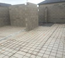 Prêt pour couler la dalle du sous sol