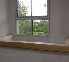 Cadre bois du filet d'habitation posé
