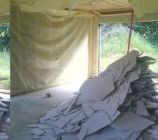 Enlèvement de certains murs de fermacell