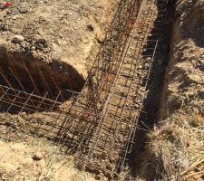 Ferraillage avant de couler les fondations