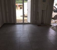Salon: carrelage 45x45 Rhin Natural de chez Porcelanosa