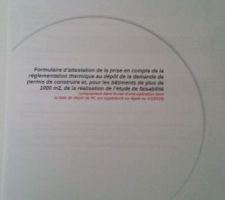 Formulaire attestation de la prise en compte réglementation dépôt permis de construire