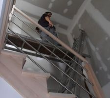 Ponçage de la cage d'escalier