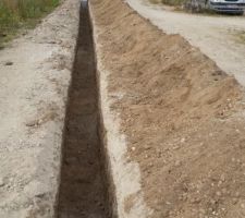 Les tranch&eacute;es pour SAUR et ORANGE sur 200 M . Pas facile !!! :)