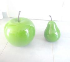Pomme et poire pour décorer la terrasse