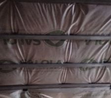 Mise en place 2ème couche croisée a l'étage plus pare vapeur