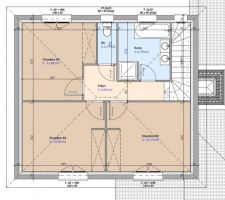 Etage classique avec 3 chambres. ou 2 chambres et 1 bureau / chambre d'amis