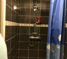 Faillance de la douche du bas termine (on peut enfin utiliser la douche) ,manque plus qu'une porte vitree mais en attendant les finances, un rideau de douche fera l'affaire