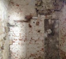 Mur de séparation entre salle de bain et cuisine tomber. Et platre moisi descendu. Passons à la suite.
