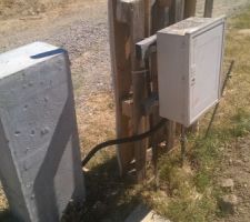 Branchement du tableau électrique du chantier.