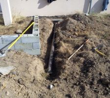 Déviation du drain périphérique /a la terrasse