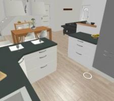 Cuisine, vue sur salon