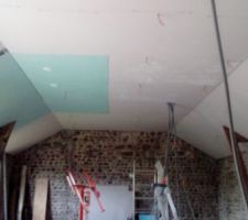Enfin le plafond terminer ce fut longt mais ca c fait
Ainsi que le passage des gaines vmc