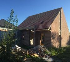 Début de la toiture