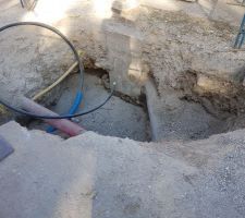 Trou pour raccordement eau potable