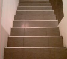 Carrelage escalier avec nez de marche alu