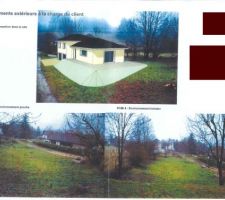Terrain avec la maison implantée sur celui-ci.
