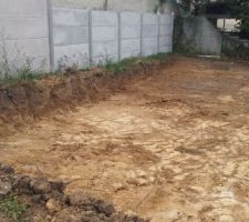 Décaissement du futur jardin