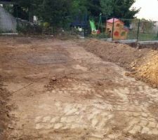Décaissement du futur jardin