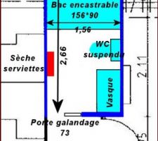 Plan salle d'eau du rez de chaussée