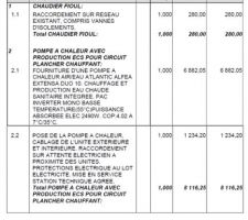 Devis pour une PAC