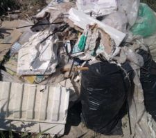 Nettoyage du terrain: plastiques et polystyrène bis