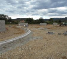 Pose des bordures de trottoirs