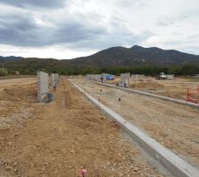 Pose des bordures de trottoirs