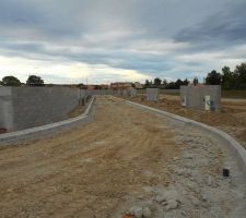 Pose des bordures de trottoirs