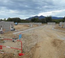 Pose des bordures de trottoirs