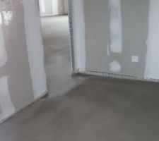 Chape  pour le plancher chauffant.