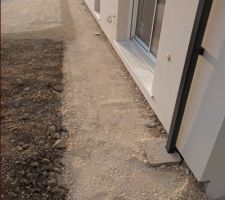 Allée et emplacement pour la plateforme en bois pour terminer le stationnement
