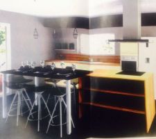 Et voici le plan sur papier de notre cuisine