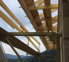 Installation des premières gouttières.