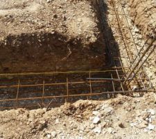 Ferraillage posé pour les fondations
