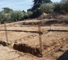 Ferraillage des fondations posé