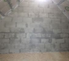 Mise en place d'un mortier imperméabilisant sur les pignons haut intérieur