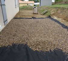 Geotextile en vue de recevoir les gravier