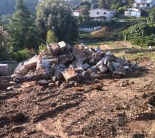 Reste du terrassement de la voie d'acces... notre terrain est envahi !