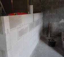 Début de montage des murs en BC du rez de chaussée